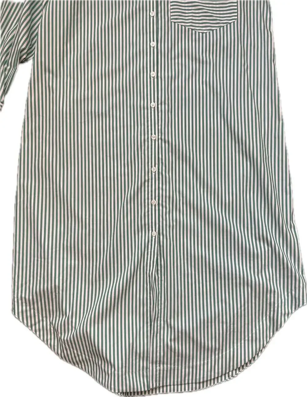Maeve Soren Green & White Striped Long-Sleeve Shirt Dress Large Petite NWT - Picture 10 of 15
